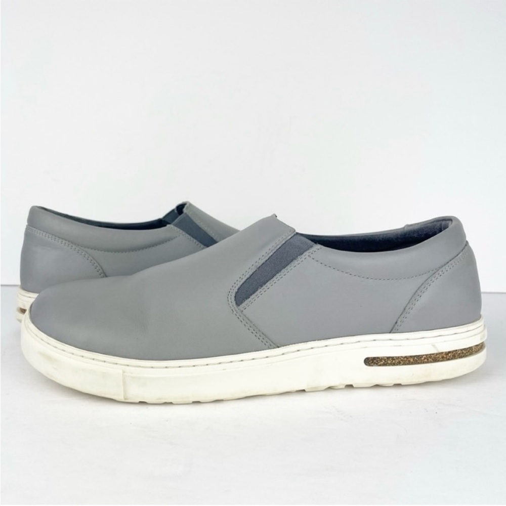 Birkenstock Oswego Gray Leather Slip On Sneakers Loafers Shoes